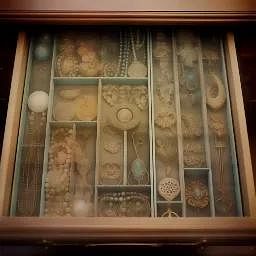 A beautifully organized jewelry drawer with tray inserts