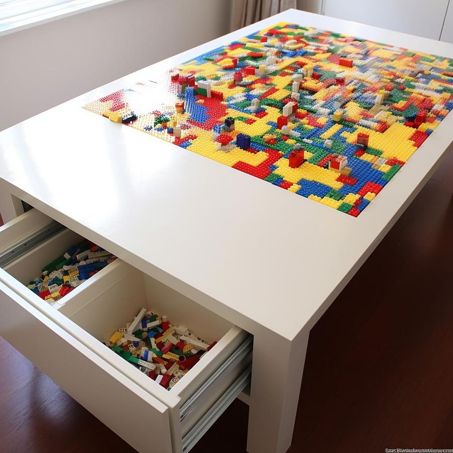 DIY Lego storage box doubling as a Lego table