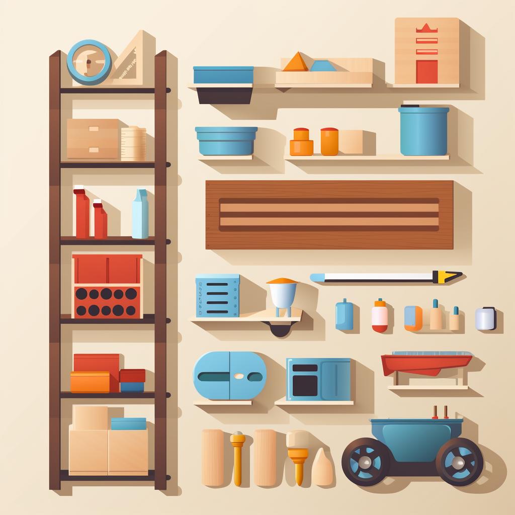 Materials needed for the DIY toy storage system