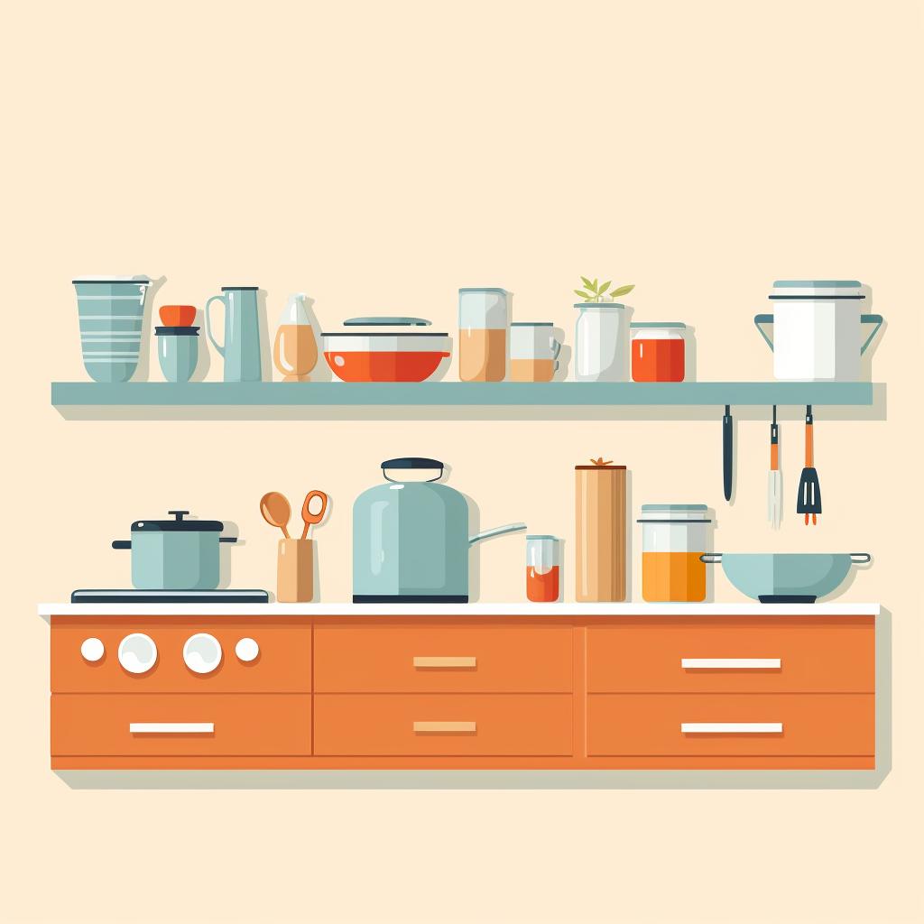 Kitchen counter with essential items neatly arranged