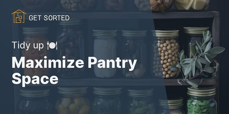 Maximize Pantry Space - Tidy up 🍽️