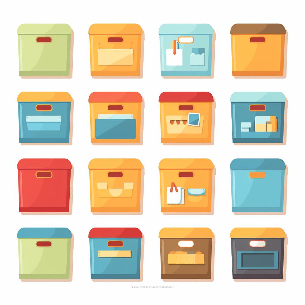 Labeled storage bins