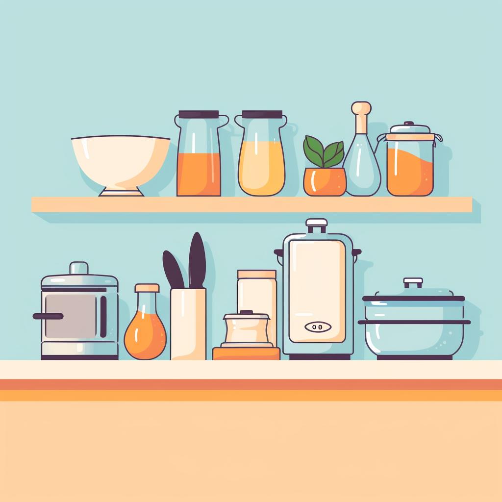 Essential kitchen items on a clean counter